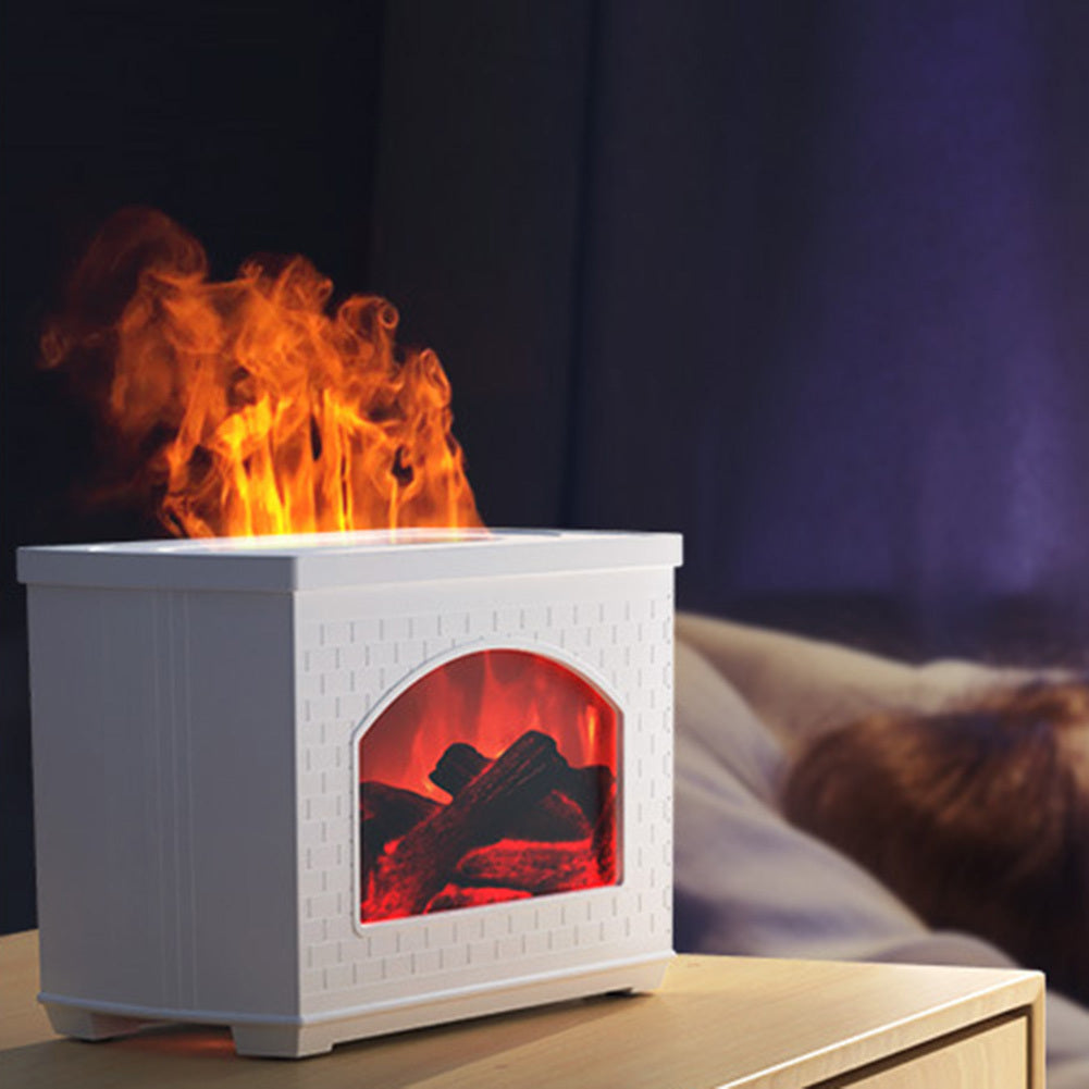 2024 New Simulated Fireplace Air Humidifier with Flame Effect, Aroma Oil Diffuser, & Air Purifier – Aromatherapy Humidifier and Mist Sprayer