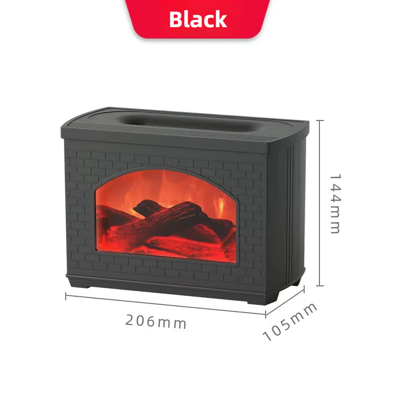 2024 New Simulated Fireplace Air Humidifier with Flame Effect, Aroma Oil Diffuser, & Air Purifier – Aromatherapy Humidifier and Mist Sprayer