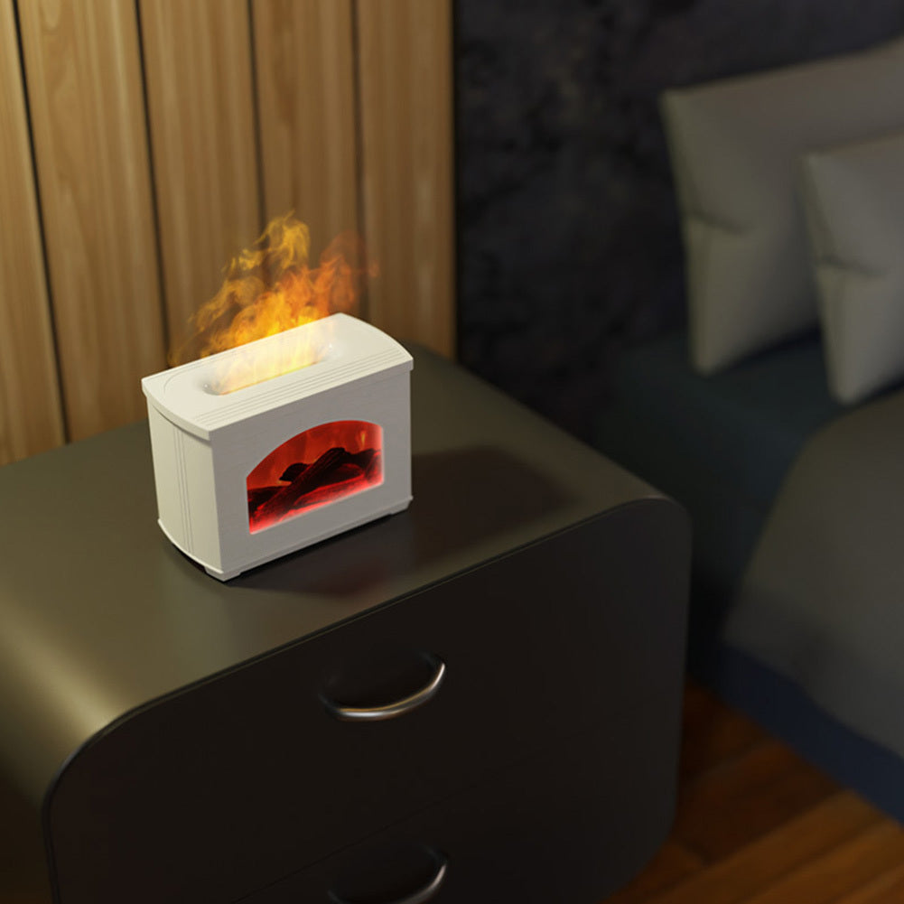 2024 New Simulated Fireplace Air Humidifier with Flame Effect, Aroma Oil Diffuser, & Air Purifier – Aromatherapy Humidifier and Mist Sprayer